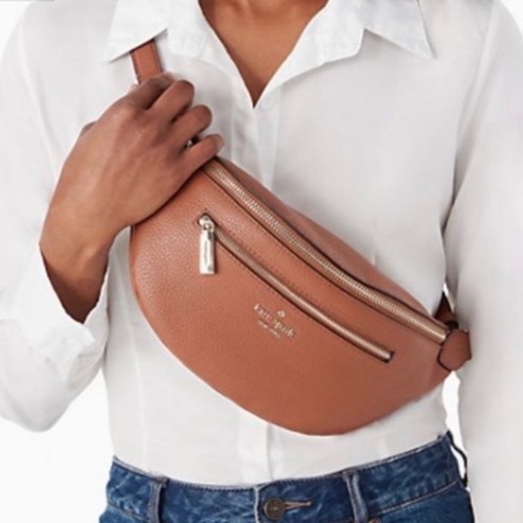 Kate spade Leila belt bag gingerbread brown gold Fanny waist belt over shoulder - Picture 1 of 7